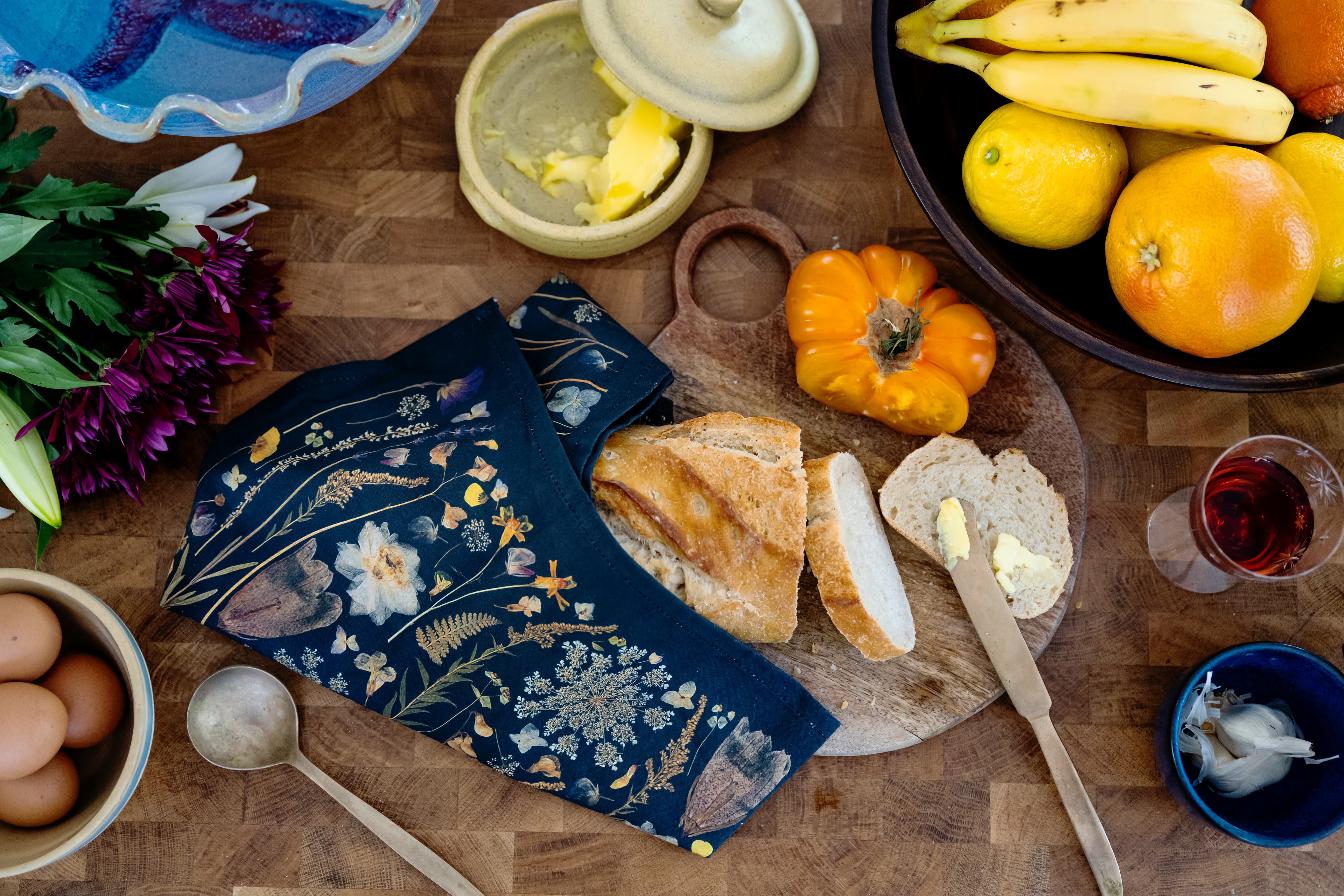 Midnight Harvest Tea Towel